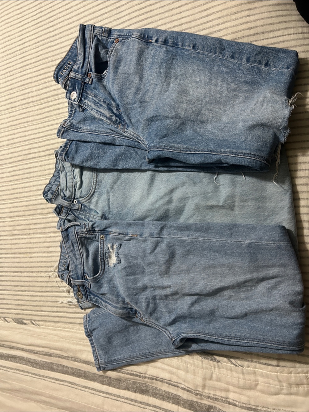 Light Wash Denim Jeans Trio - Blue